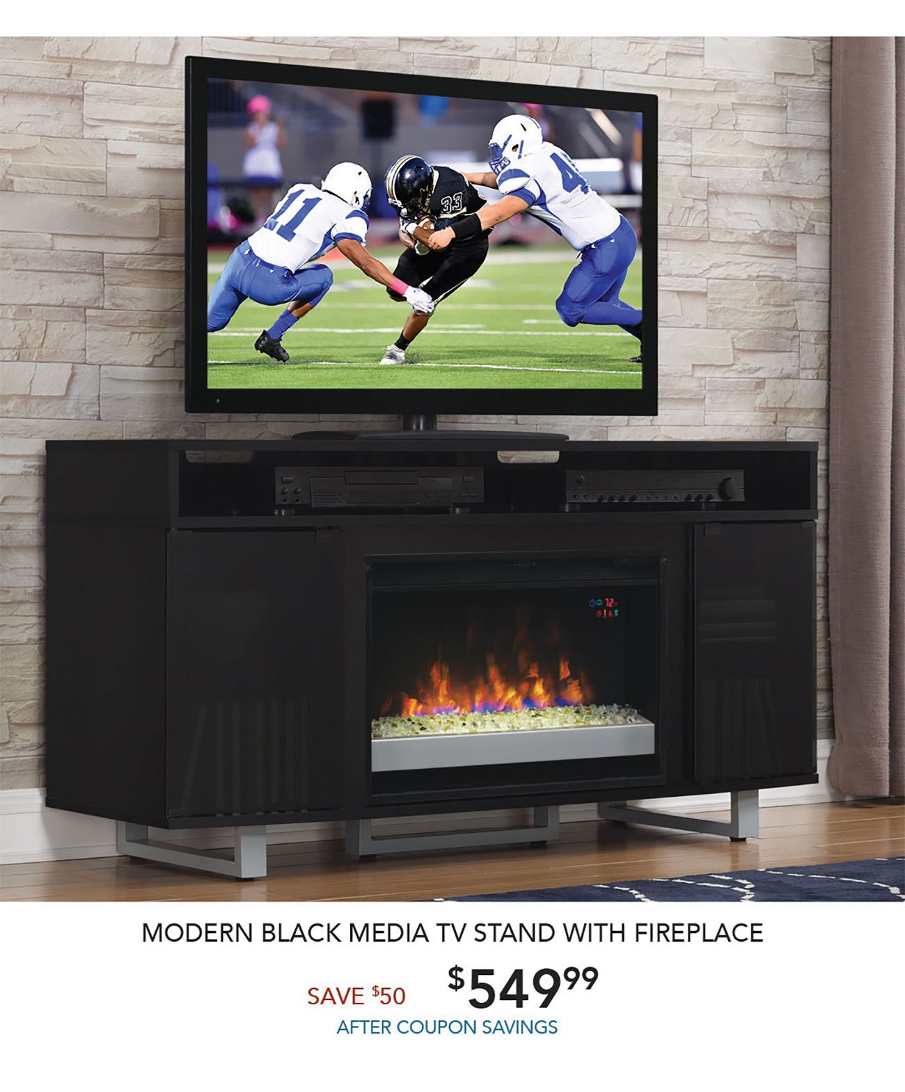 Modern-Black-Media-TV-Stand-Fireplace