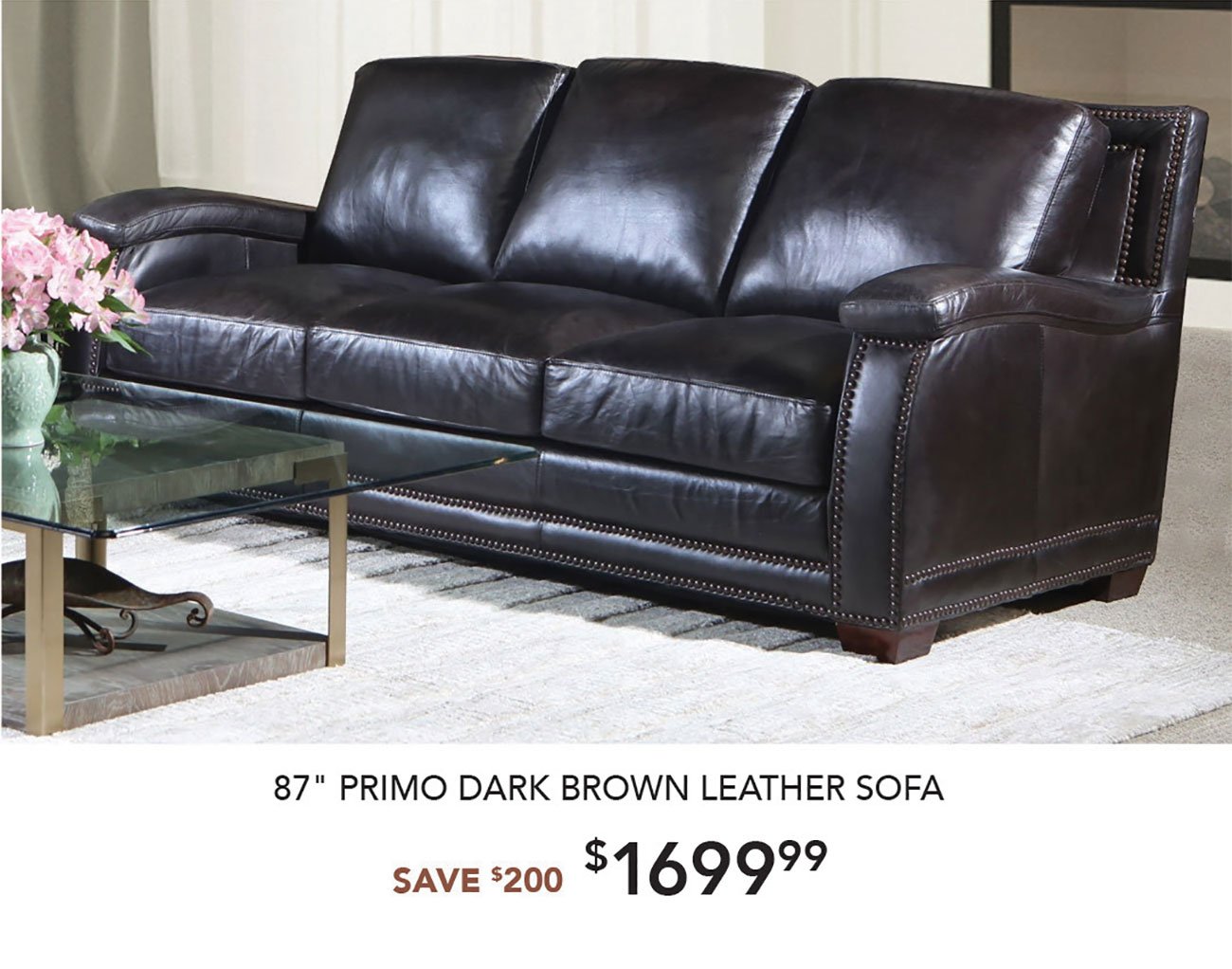 Primo-Dark-Brown-Leather-Sofa