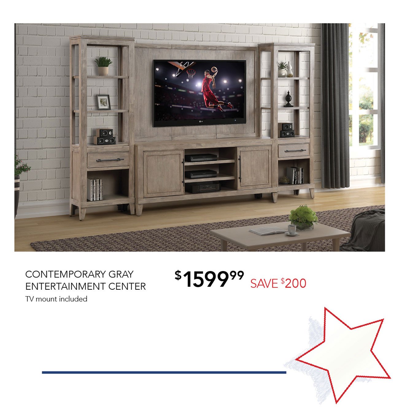 Gray-entertainment-center