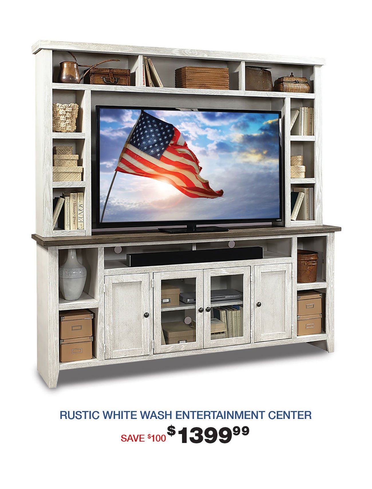 Rustic-White-Entertainment-Center