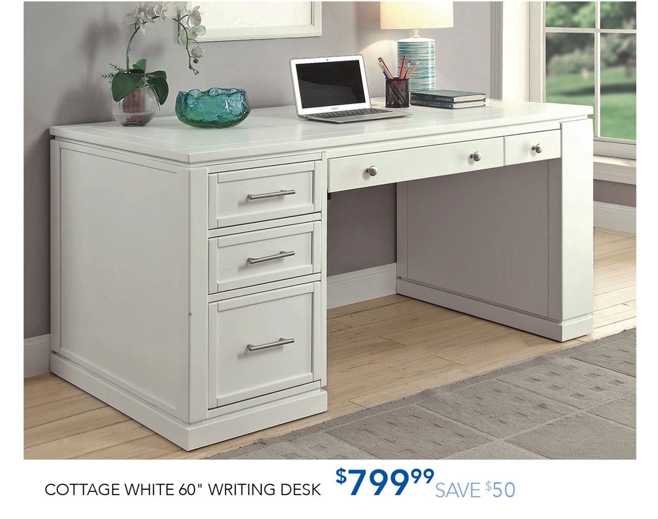 Cottage-white-writting-desk