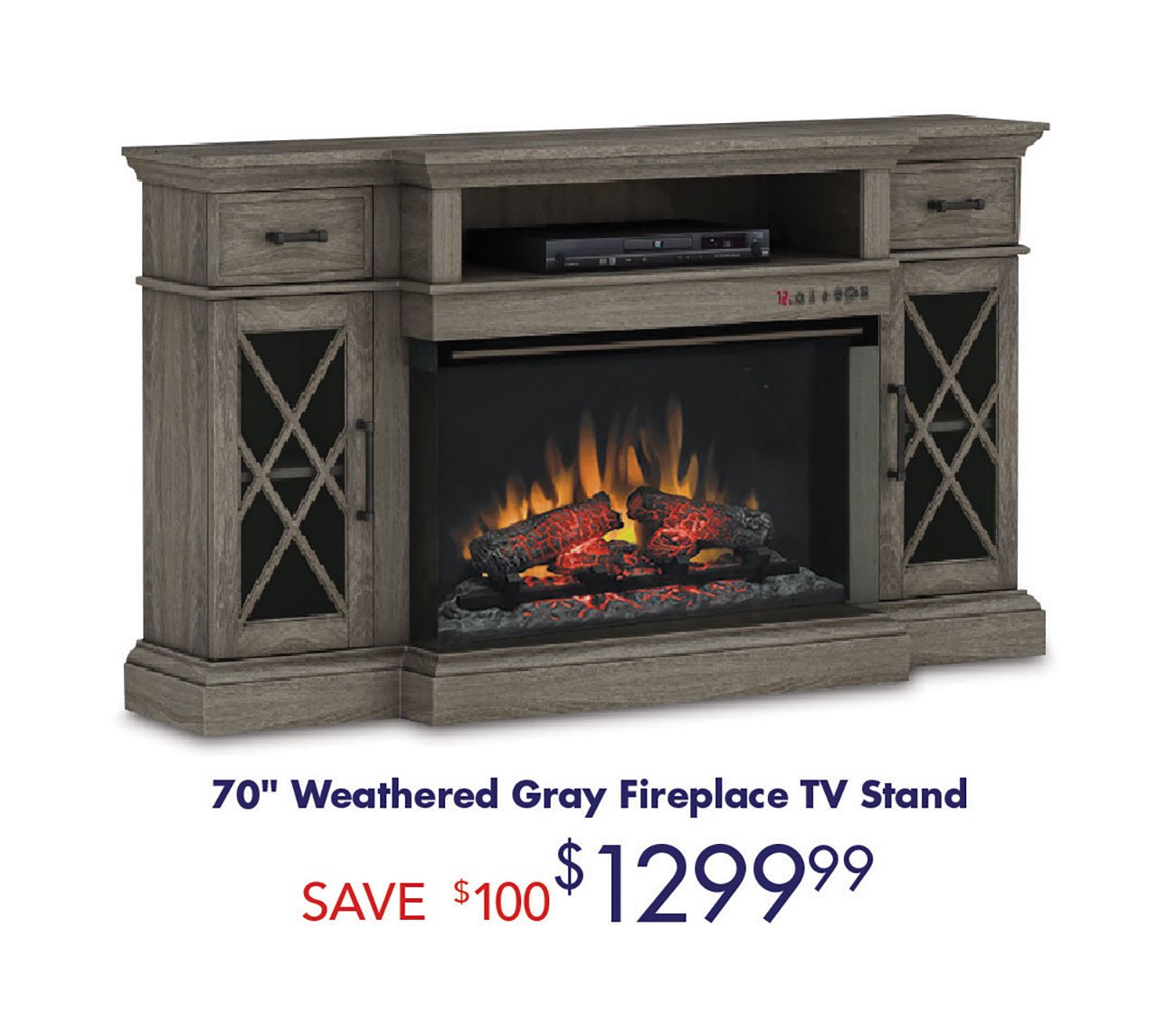 Weathered-Gray-Fireplace-TV-Stand