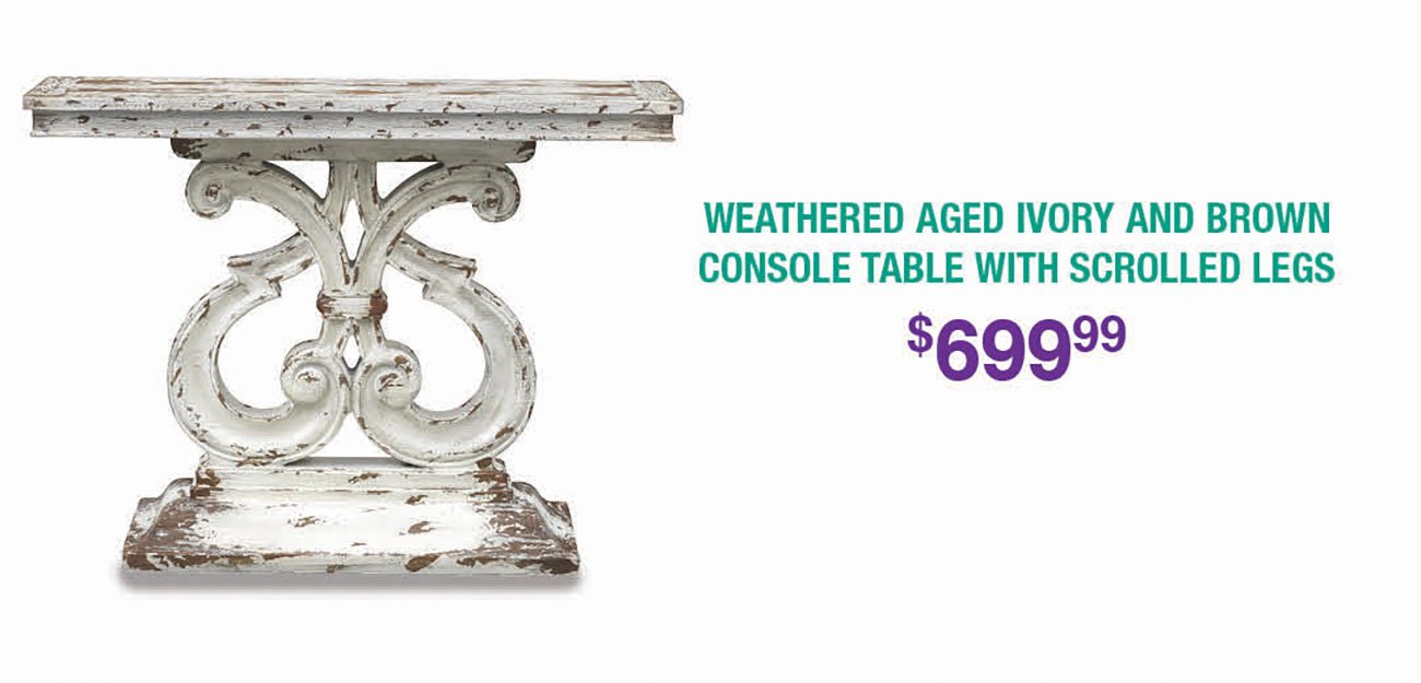 Weathered-Aged-Ivory-Console-Table