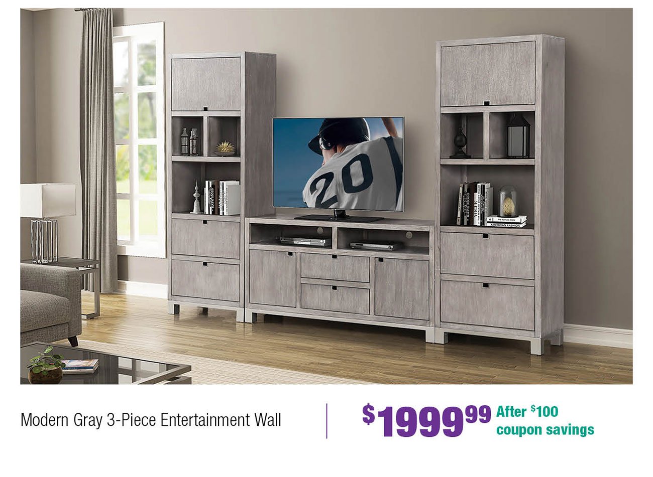 Gray-entertainment-wall