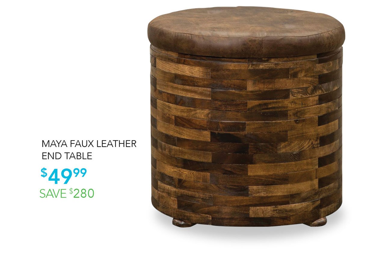 Maya-faux-leather-end-table