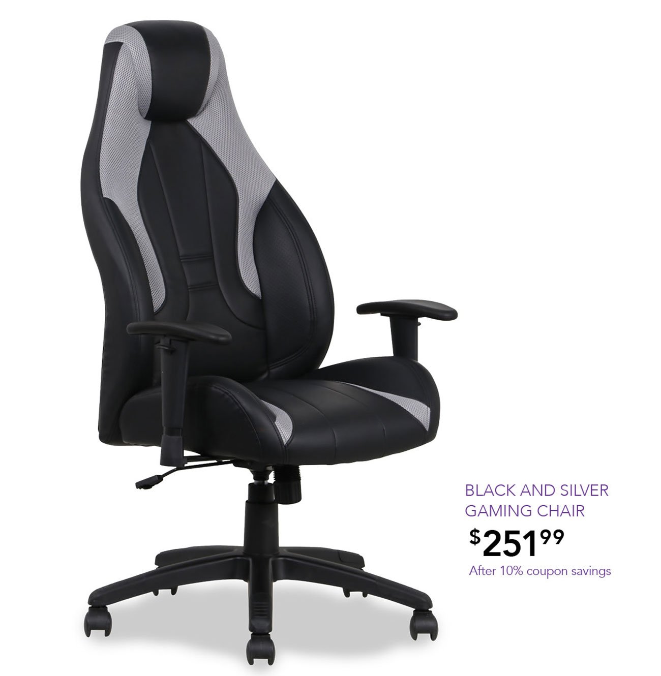 Black-and-silver-gaming-chair