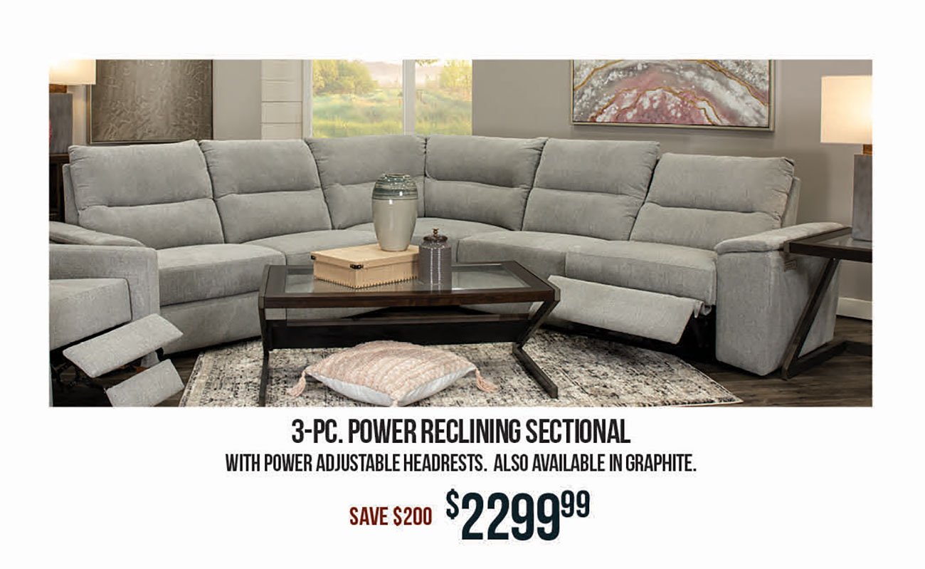 Gray-Power-Reclining-Sectional