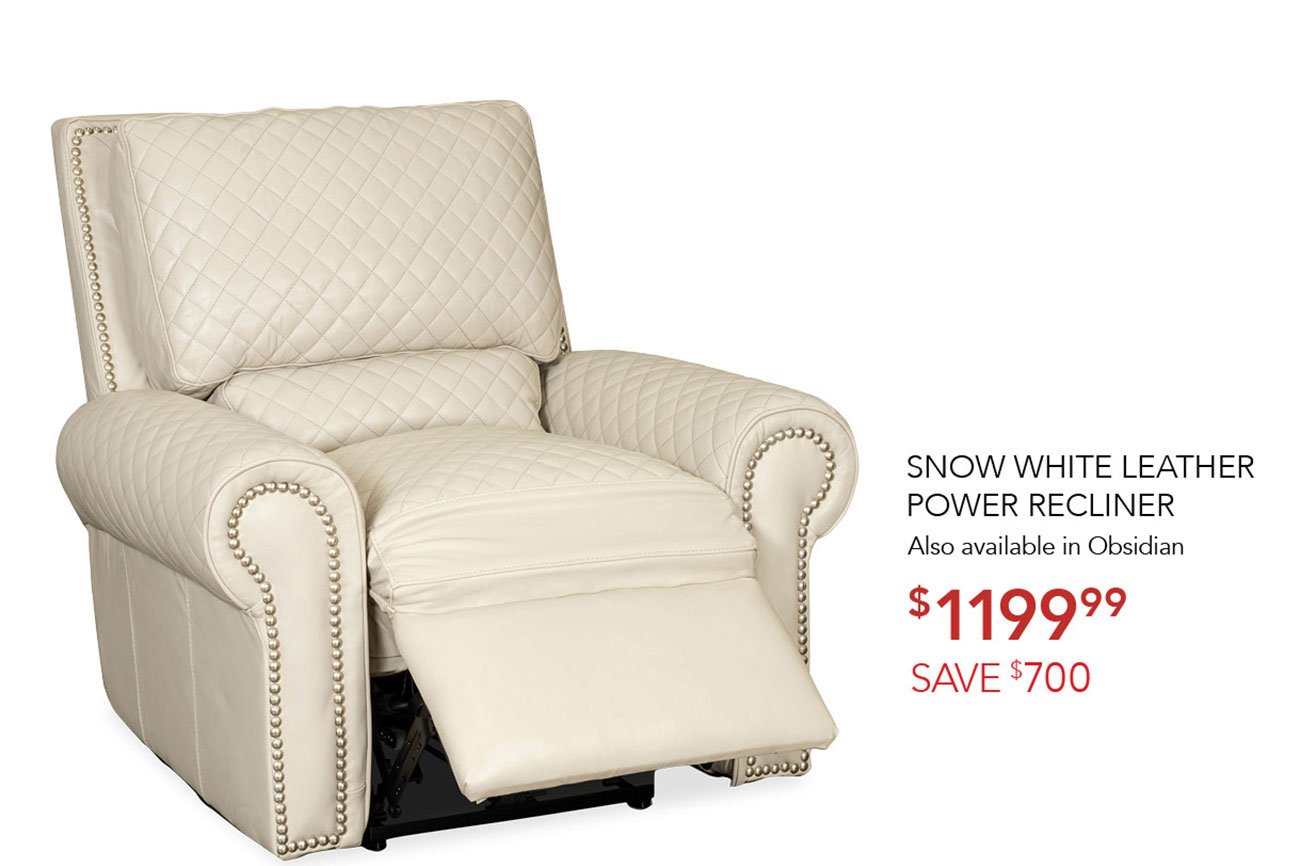 Snow-white-leather-power-recliner