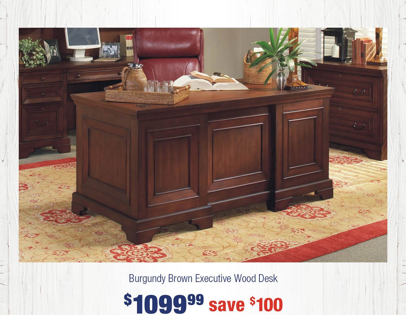 Burgundy-executive-wood-desk