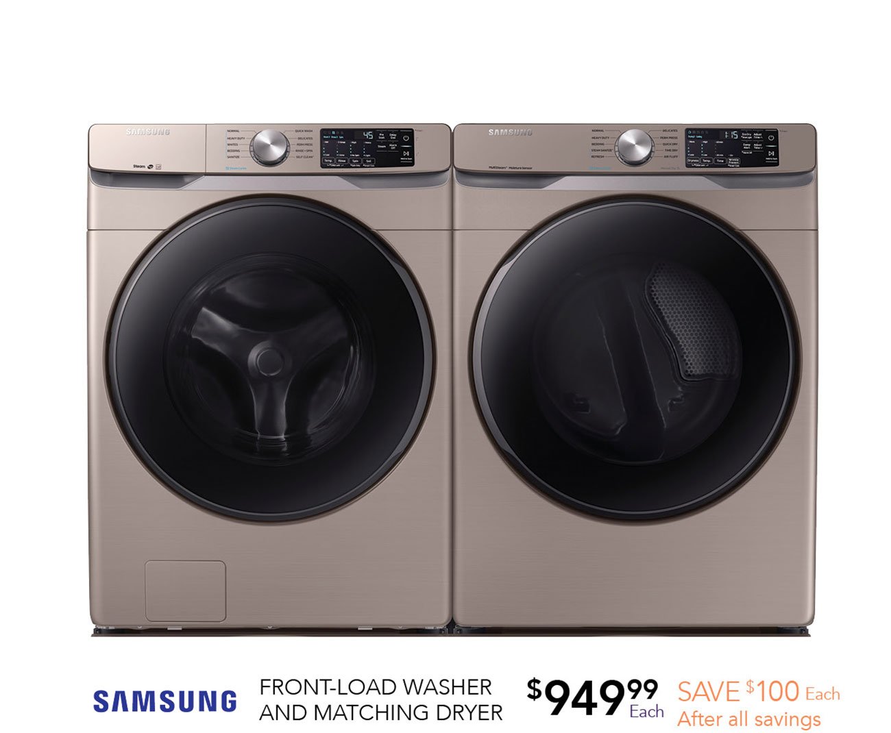 Samsung-Champagne-front-load-washer-dryer