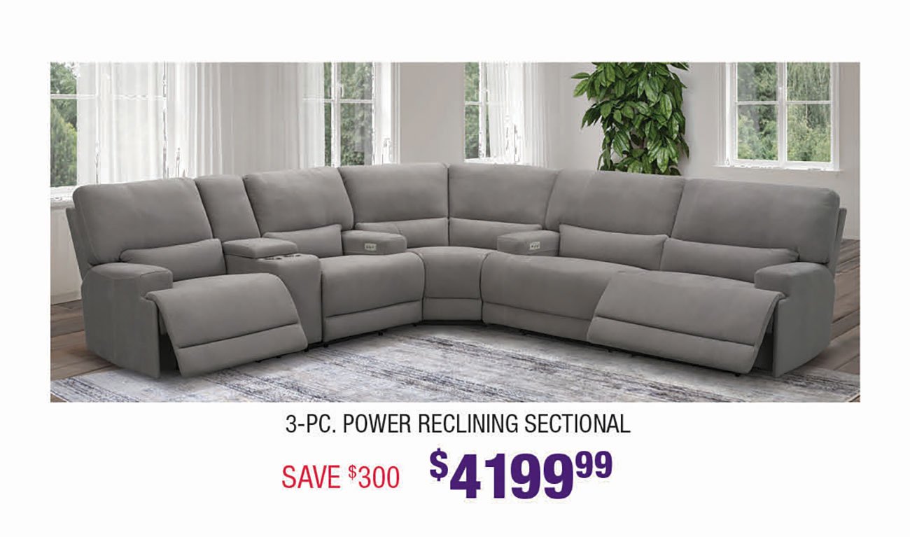 Silver-Power-Reclining-Sectional