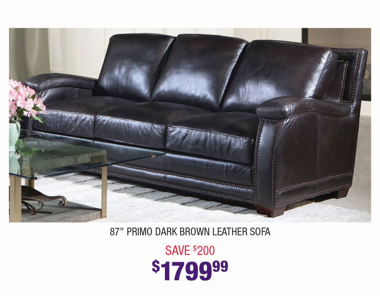 Primo-Dark-Brown-Leather-Sofa