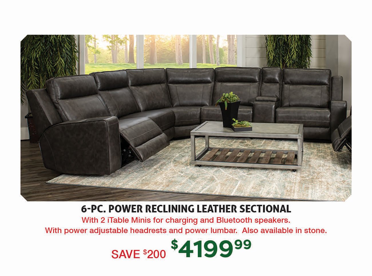 Dark-Gray-Leather-Reclining-Sectional