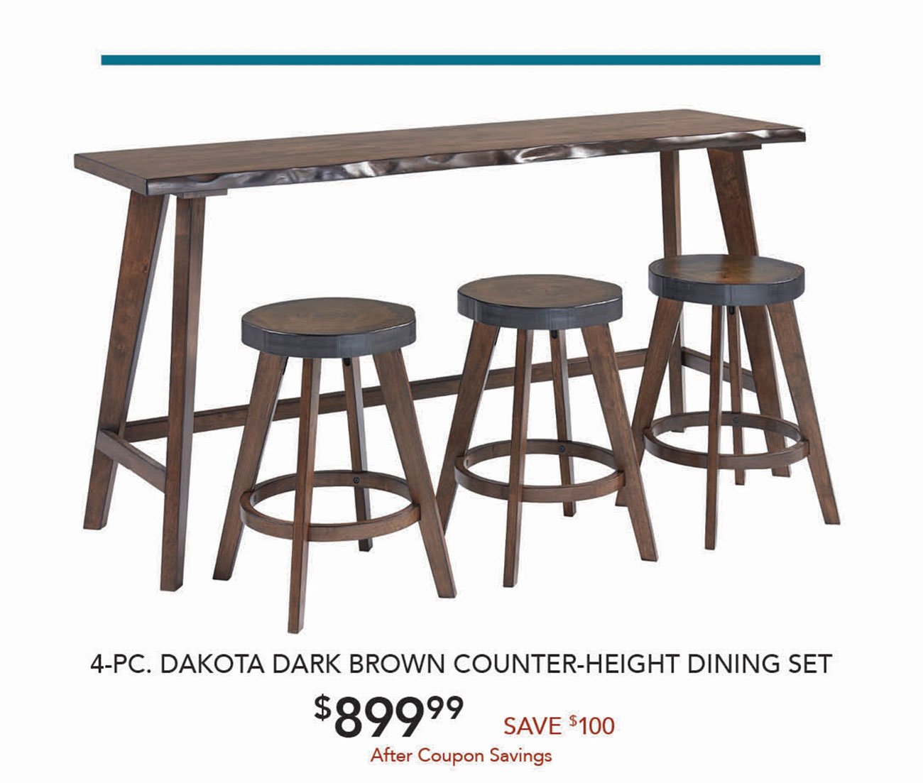 Dakota-Dark-Brown-Counter-Height-Dining-Set