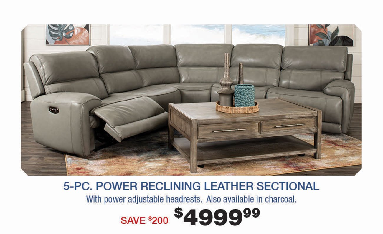 Gray-Power-Reclining-Sectional