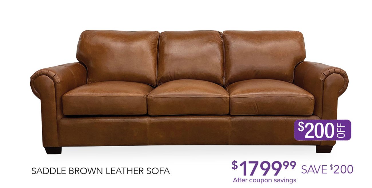 Saddle-brown-leather-sofa