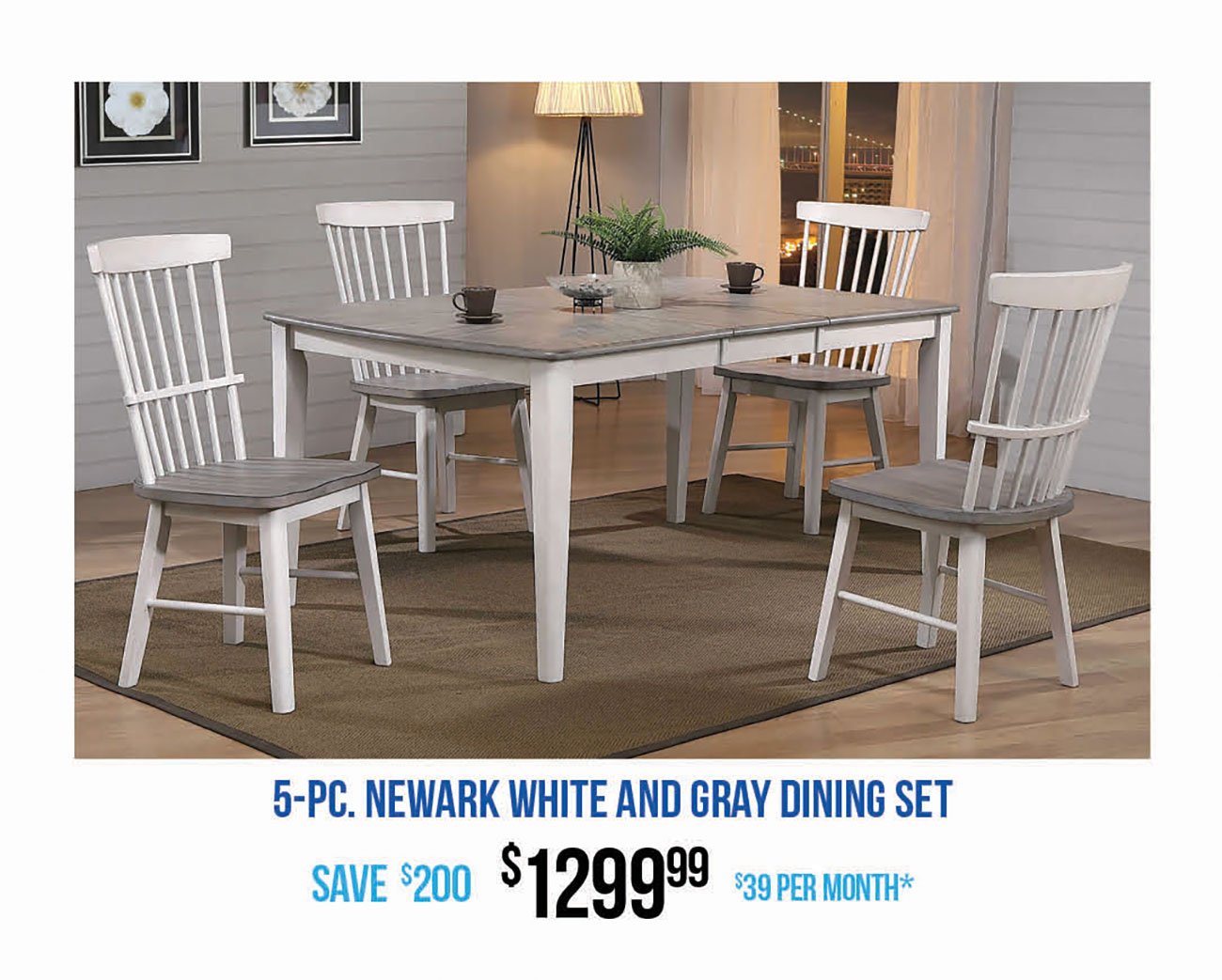 Newark-Gray-White-Dining-Set