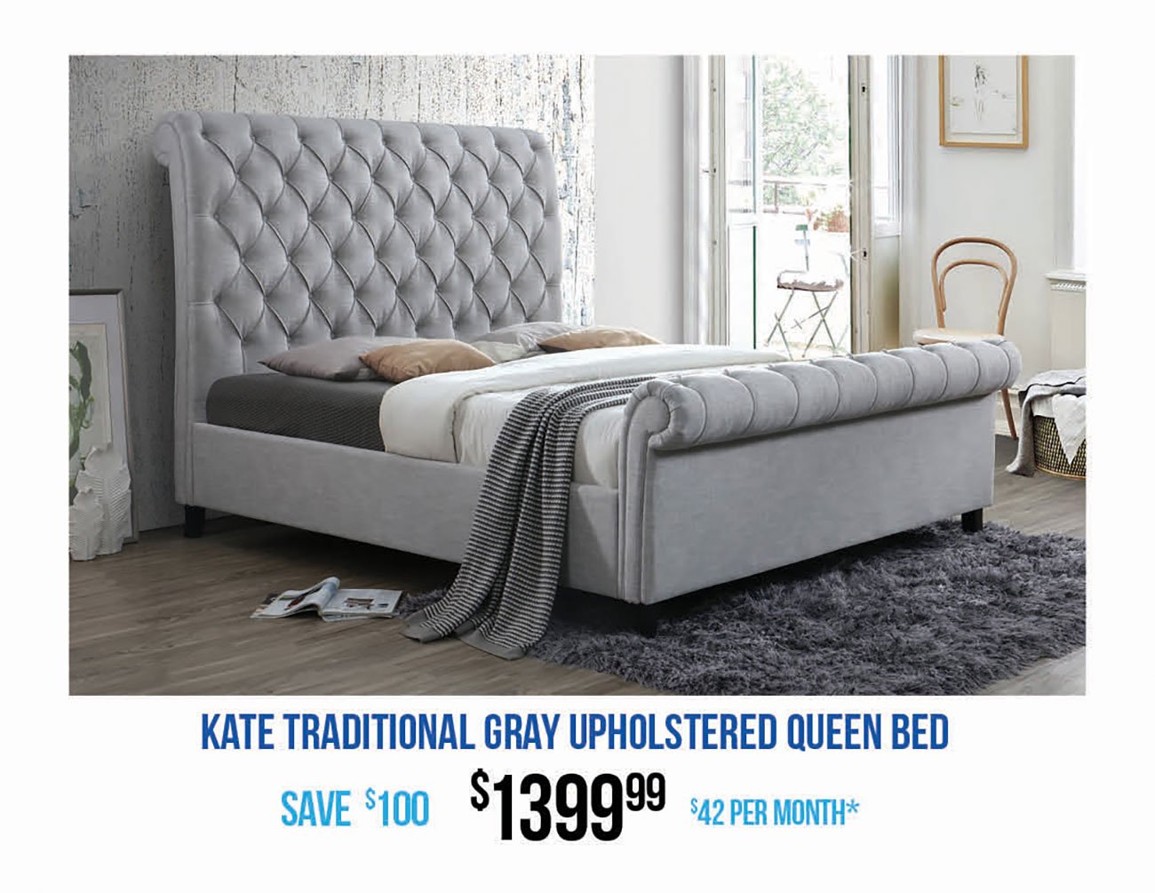 Kate-Tradtional-Gray-Upholstered-Queen-Bed