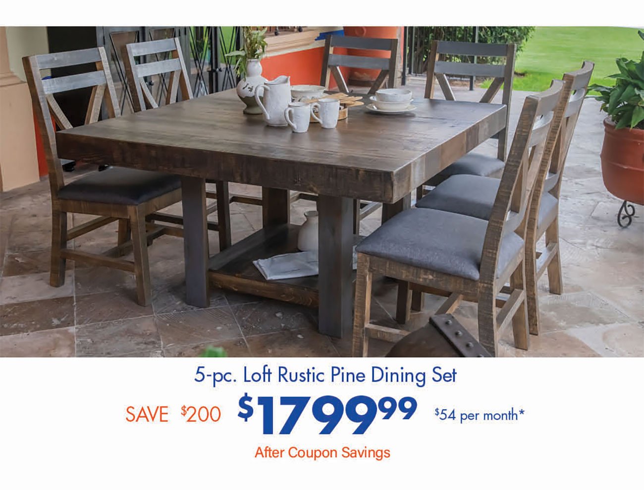 Loft-Rustic-Pine-Dining-Set