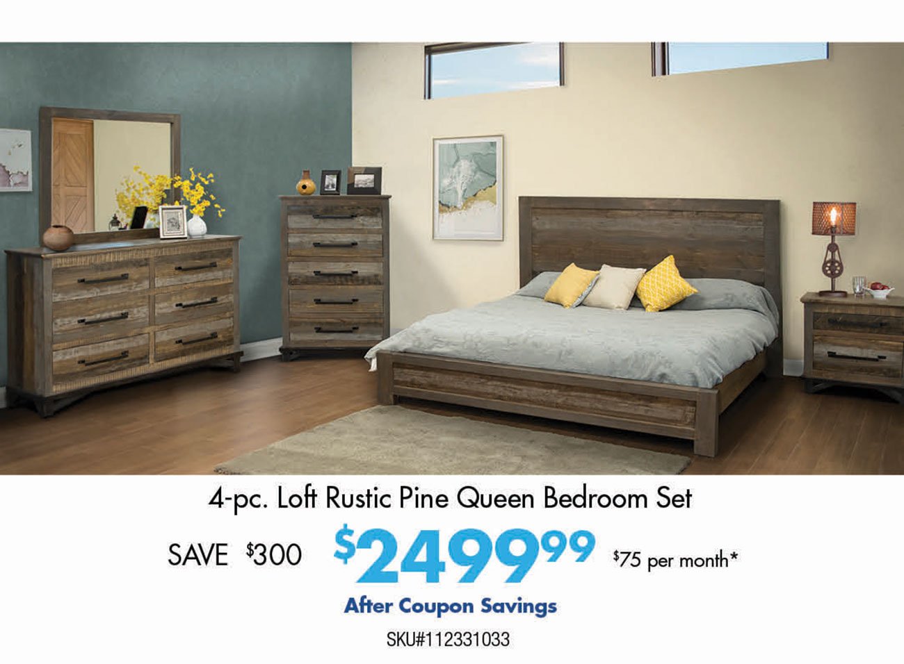 Loft-Rustic-Pine-Queen-Bedroom-Set