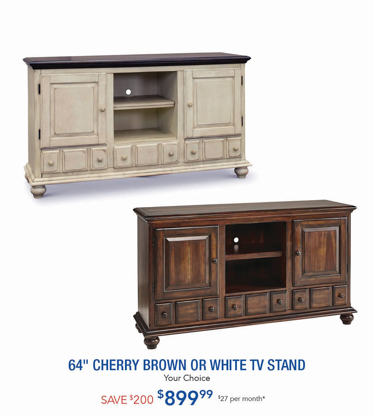 Cherry-Brown-Or-White-TV-Stand