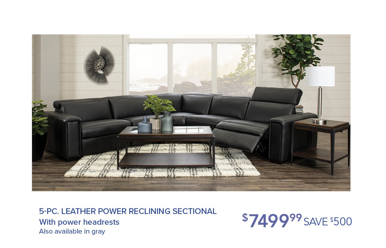 Leather-power-reclining-sectional