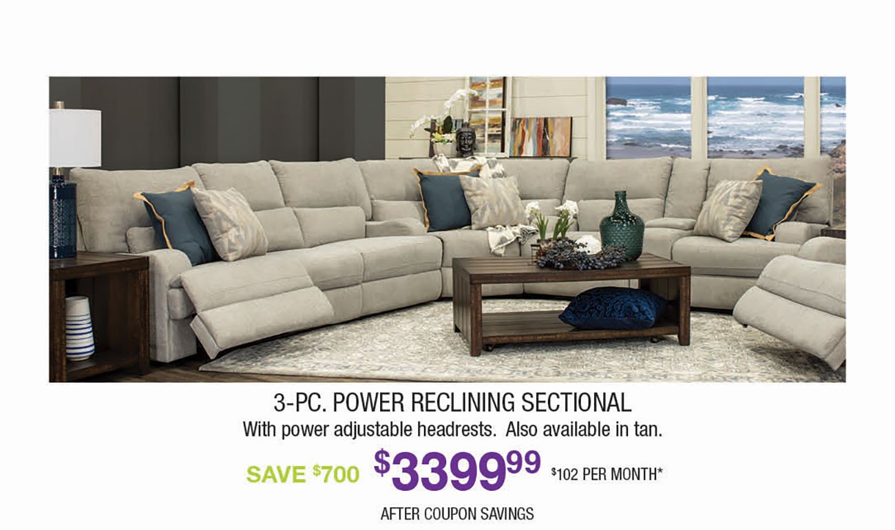 Power-Reclining-Beige-Sectional