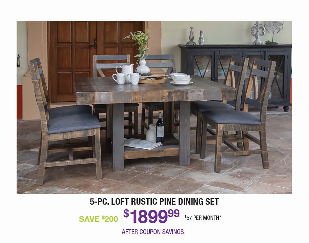 Loft-Rustic-Pine-Dining-Set