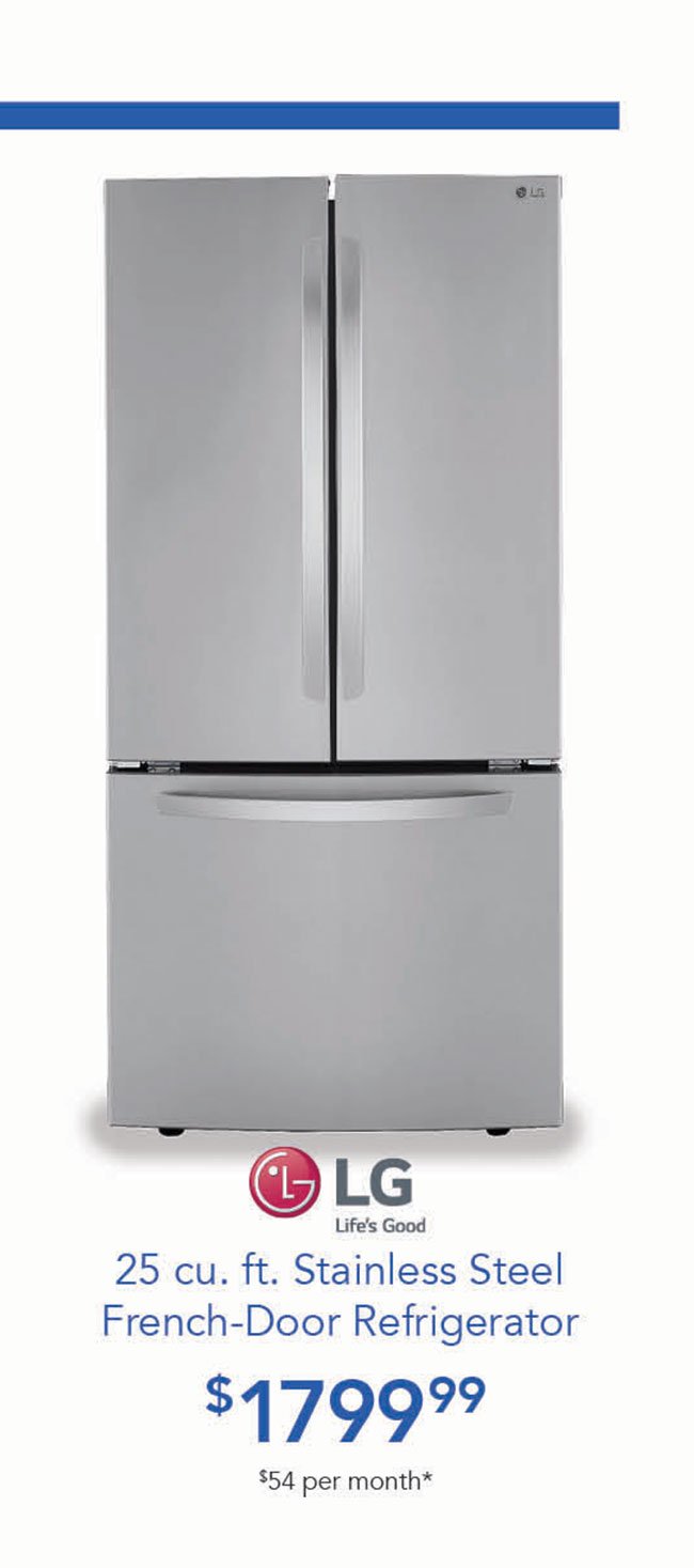  25 cu. ft. Stainless Steel French-Door Refrigerator $1799% $54 per month* 