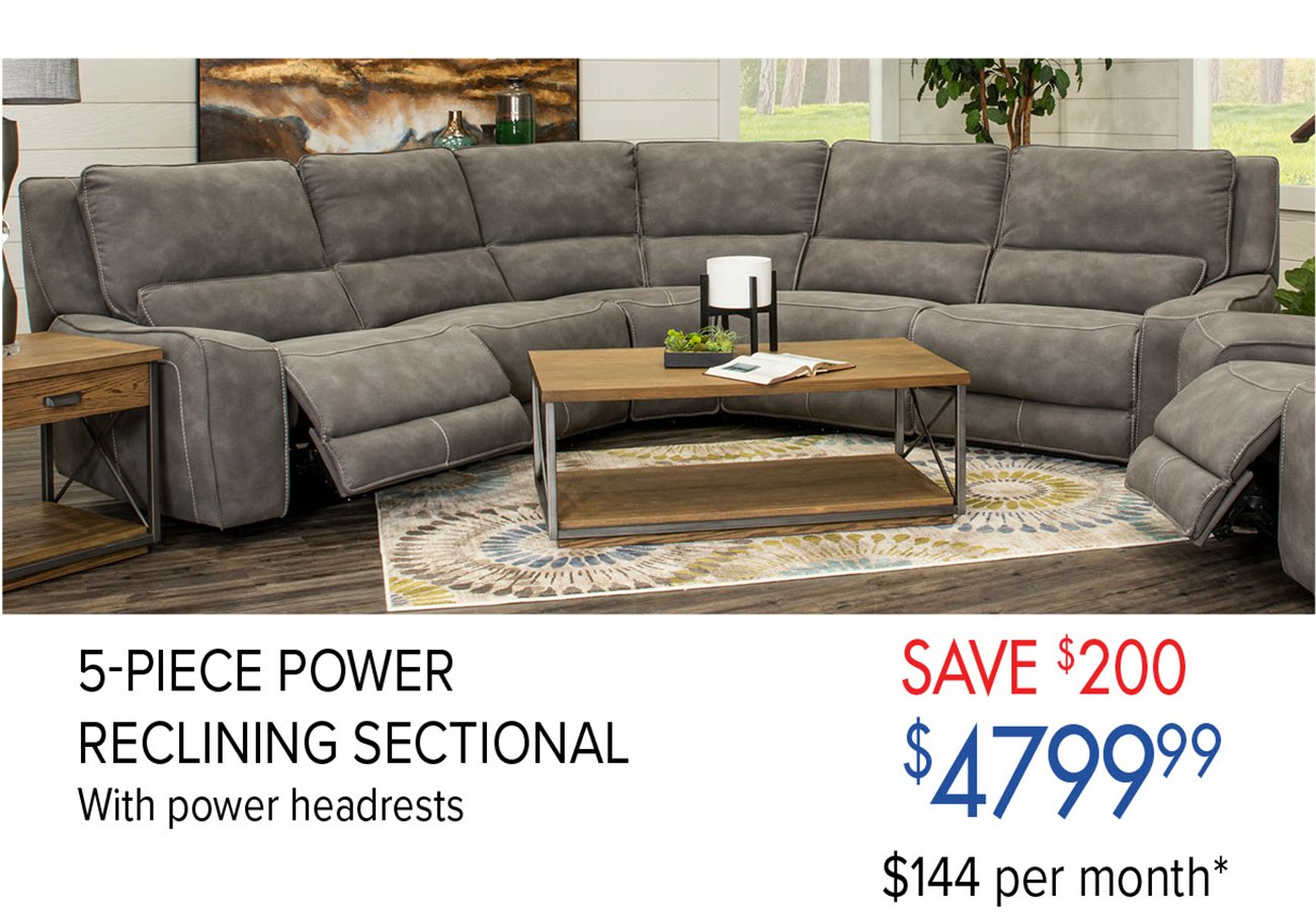 Gray-power-reclining-sectional