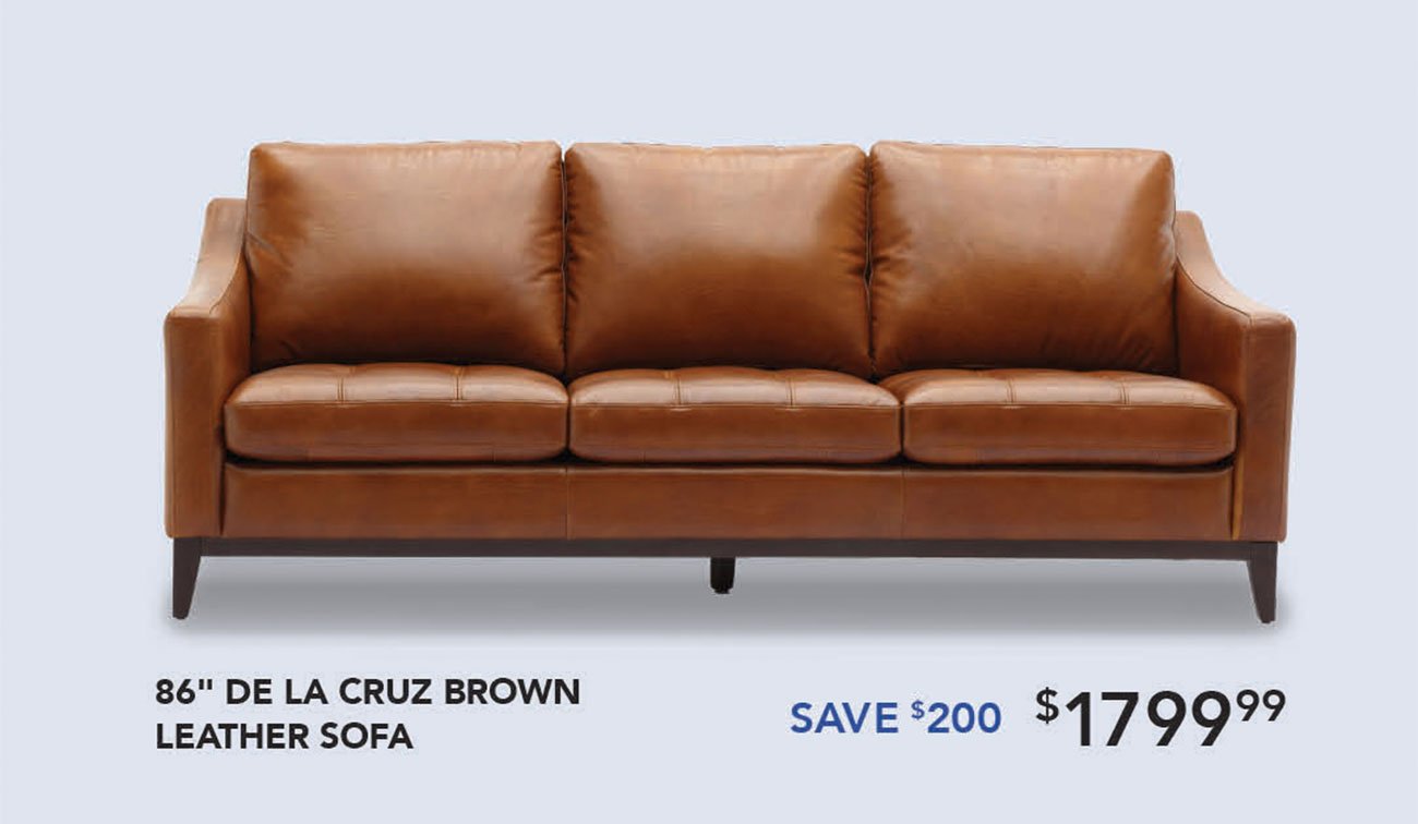 De-La-Cruz-Brown-Leather-Sofa