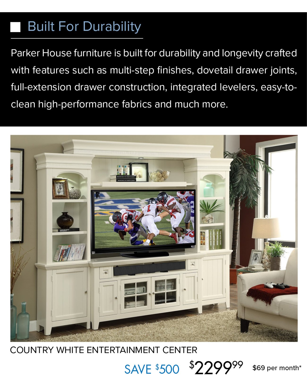 Country-white-entertainment-center