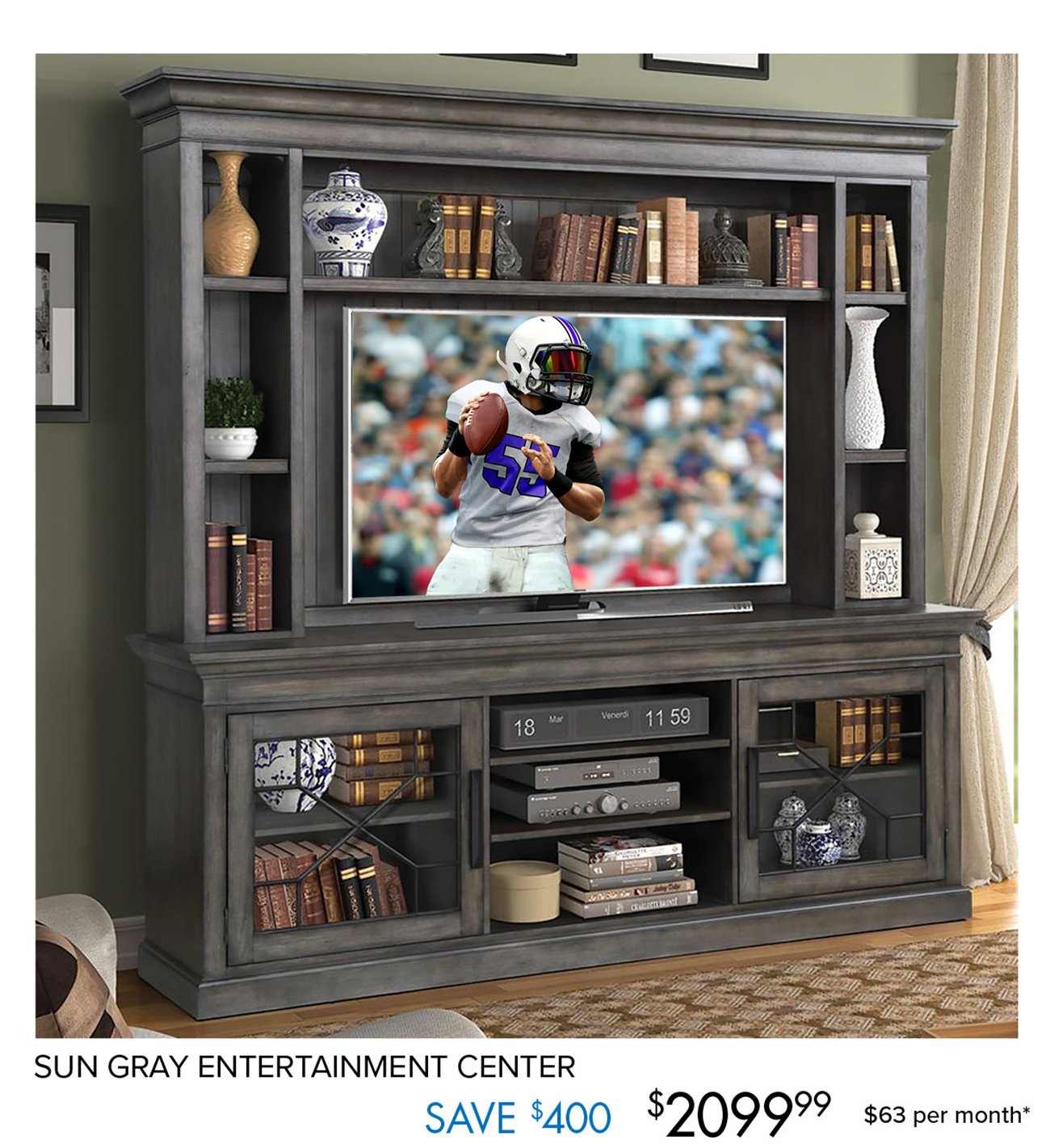 Sun-gray-entertainment-center