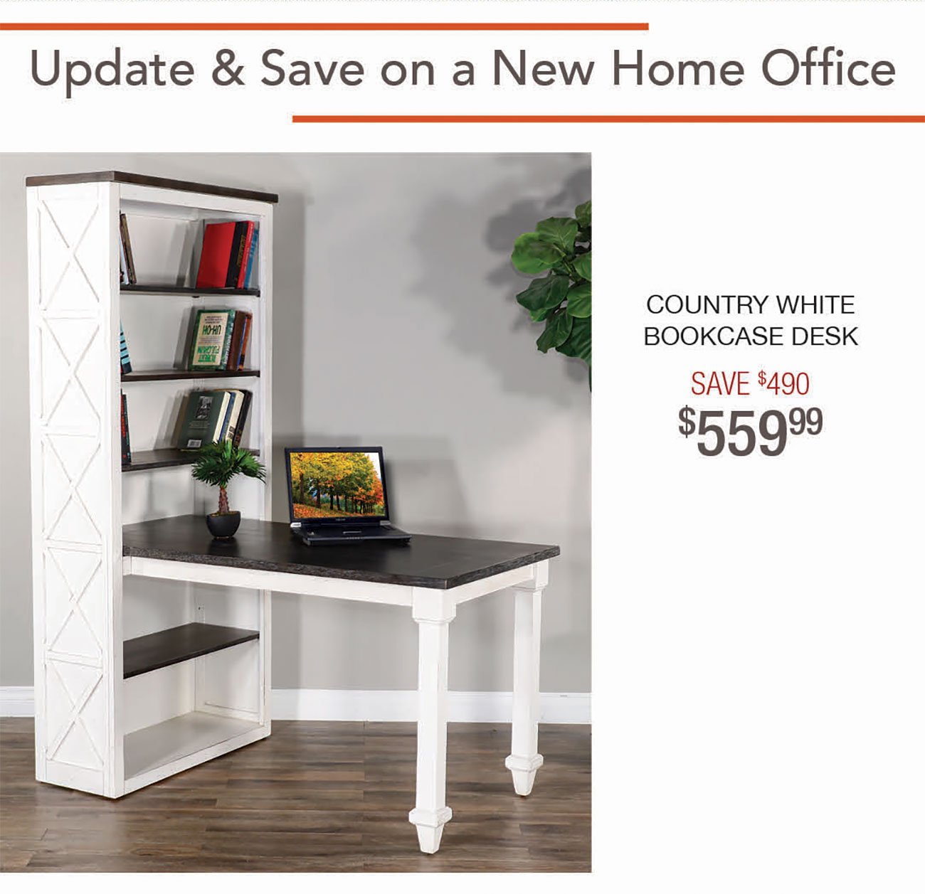 Country-White-Bookcase-Desk