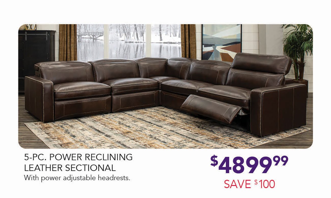 Power-Reclining-Brown-Leather-Sectional