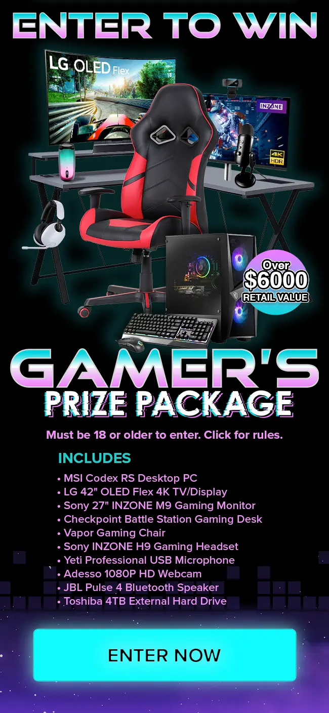 Enter to Win a Gamer's Prize Package worth over $6,000