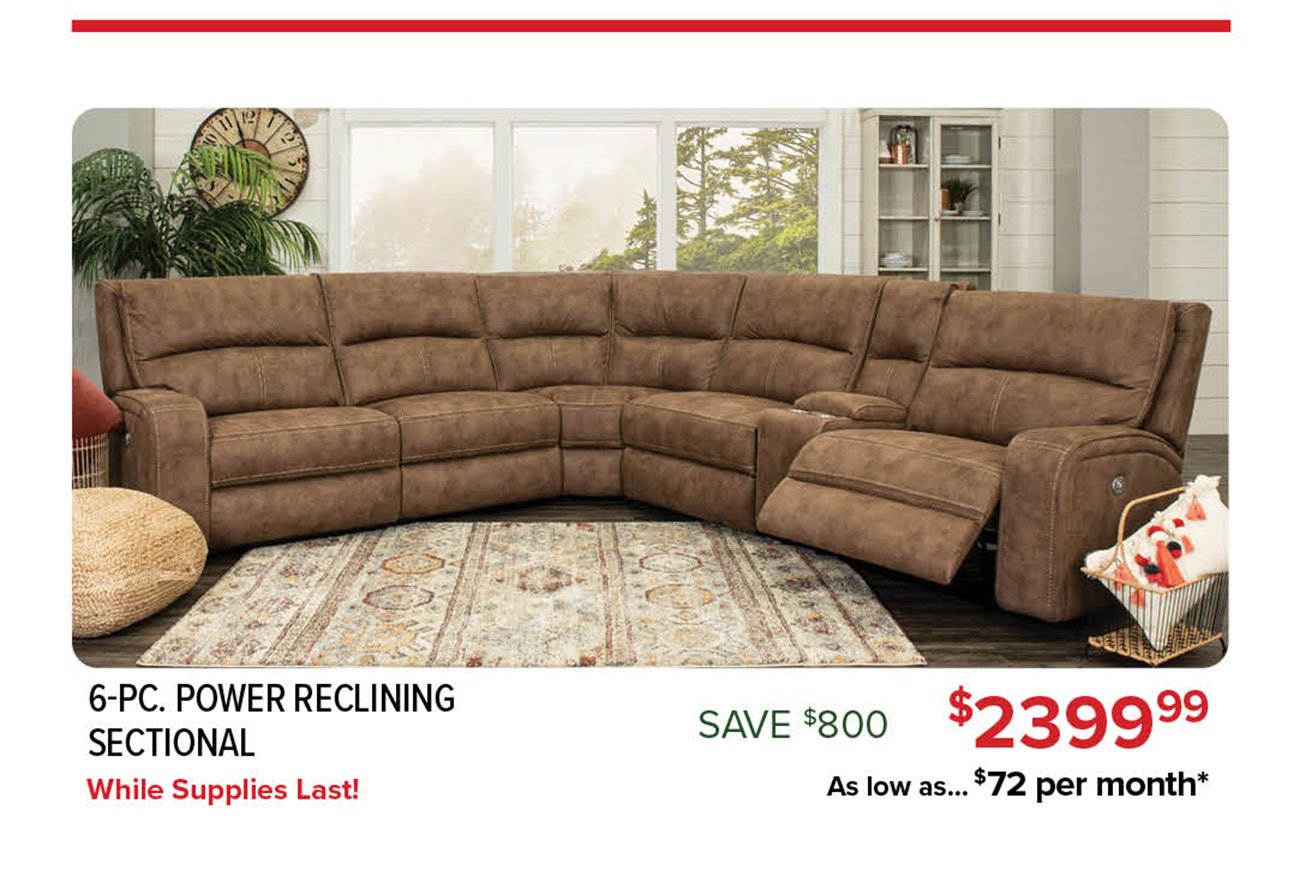 Brown-Power-Reclining-Sectional