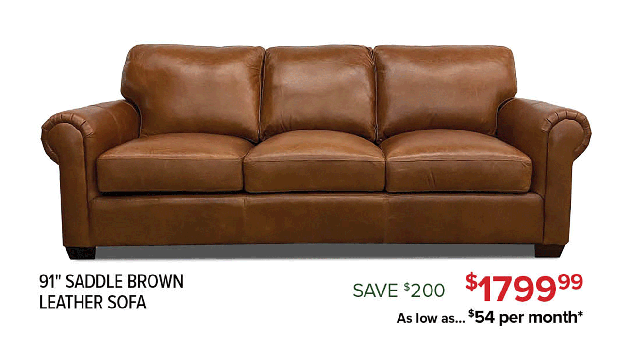 Saddle-Brown-Leather-Sofa