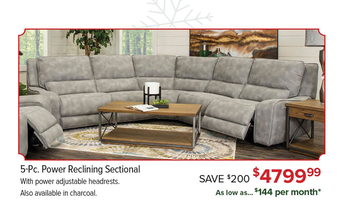 Gray-Power-Reclining-Sectional