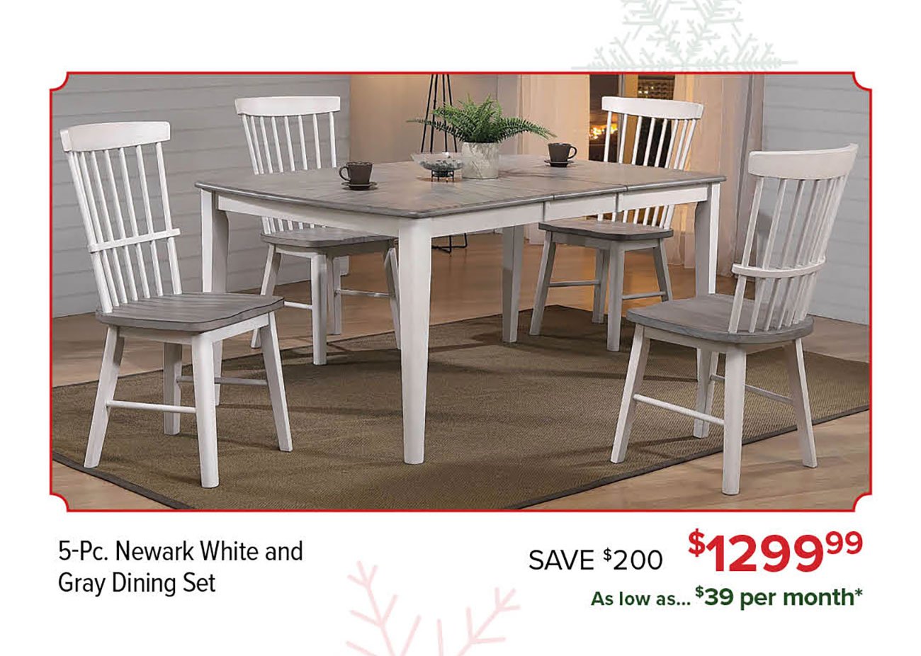 Newark-White-Gray-Dining-Set