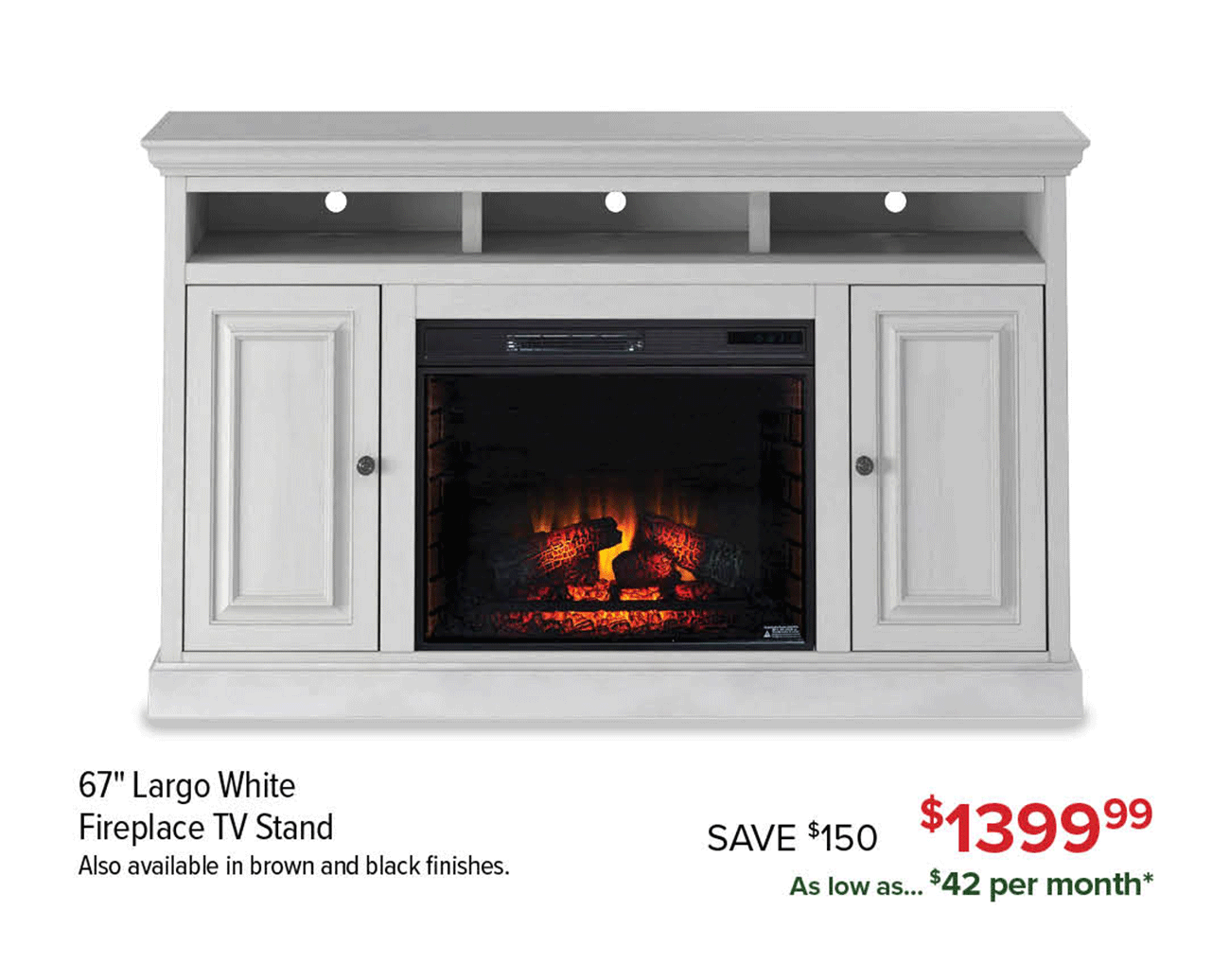 Largo-White-Fireplace-TV-Stand