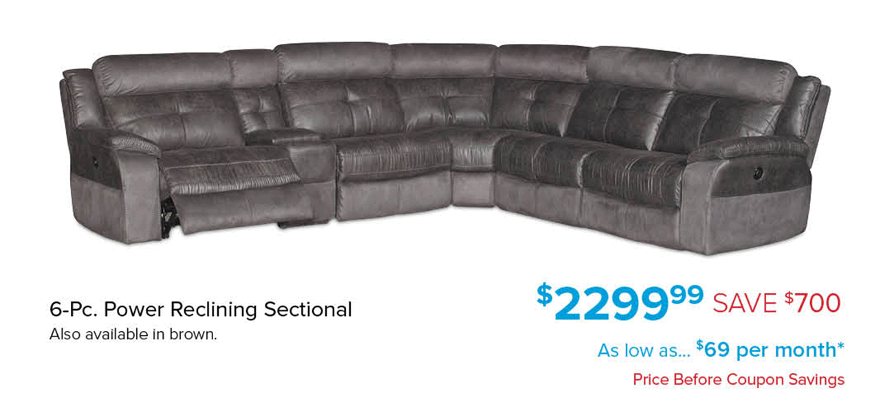 Gray-Power-Reclining-Sectional