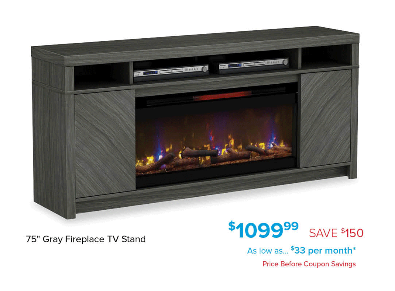 Gray-Fireplace-TV-Stand