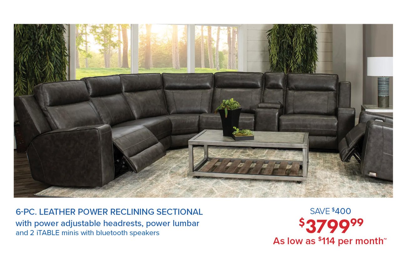 Leather-power-reclining-sectional