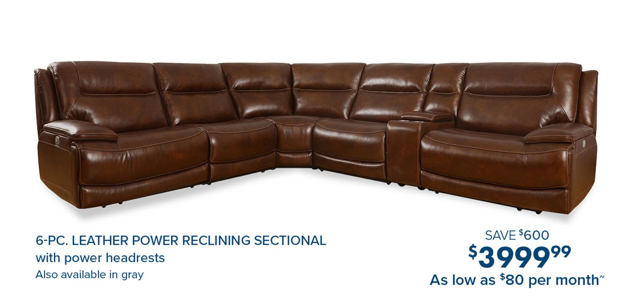 Leather-power-reclining-sectional