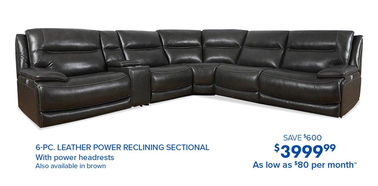 Leather-power-reclining-sectional