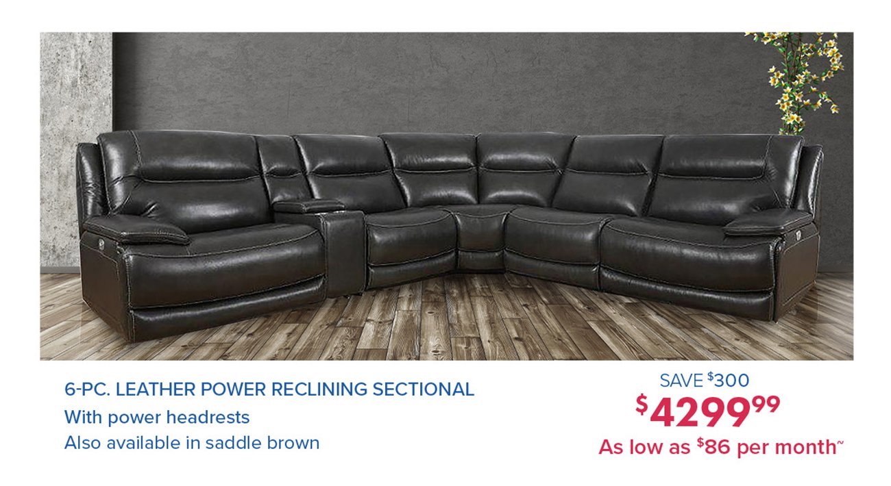 Leather-power-reclining-sectional