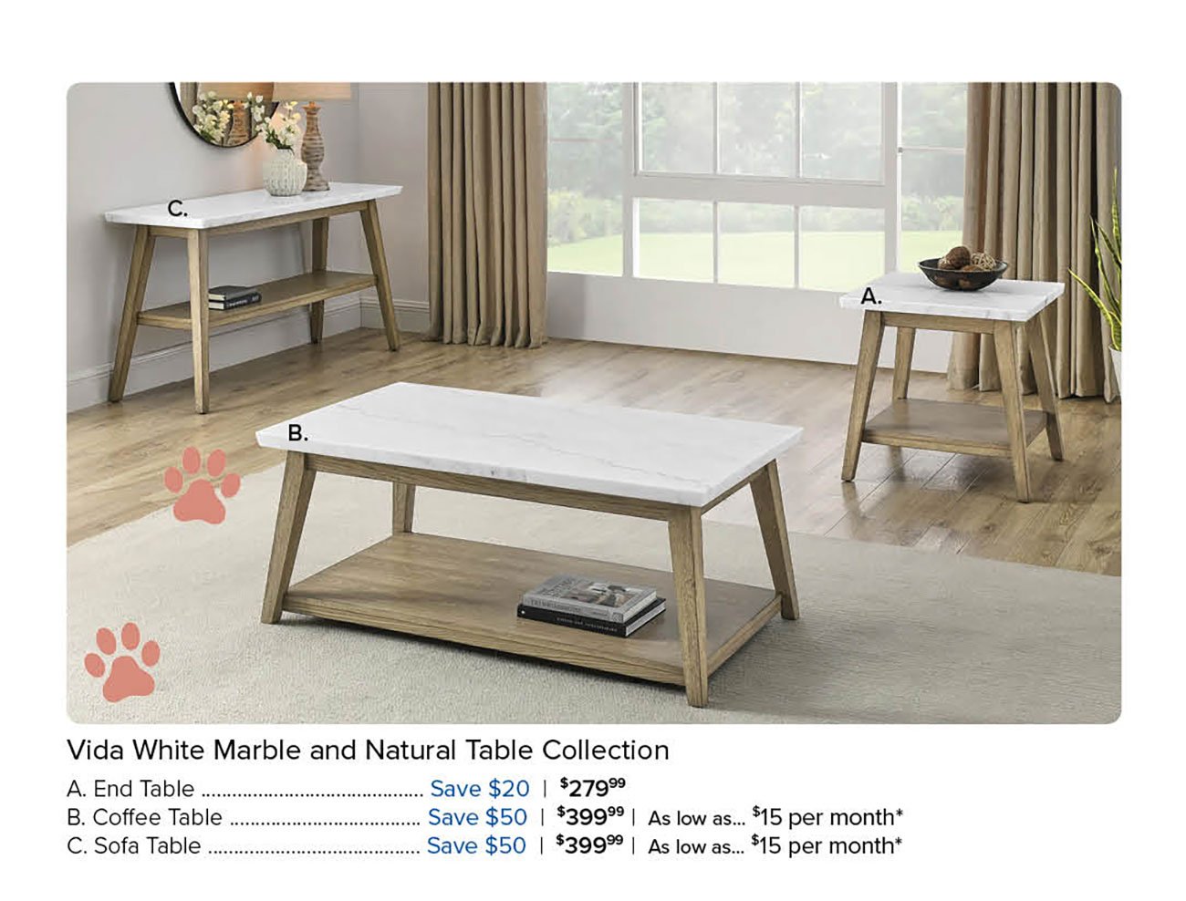 Vida-White-Marble-Natural-Table-Collection