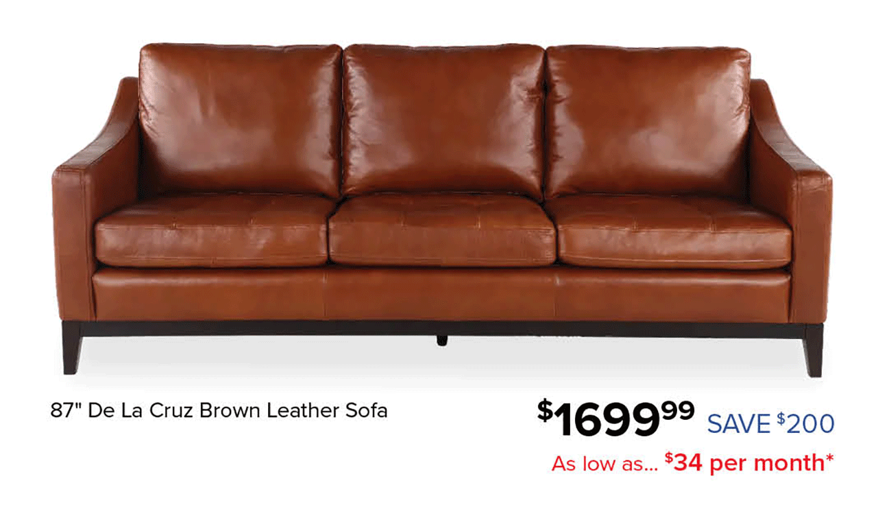 De-La-Cruz-Brown-Leather-Sofa