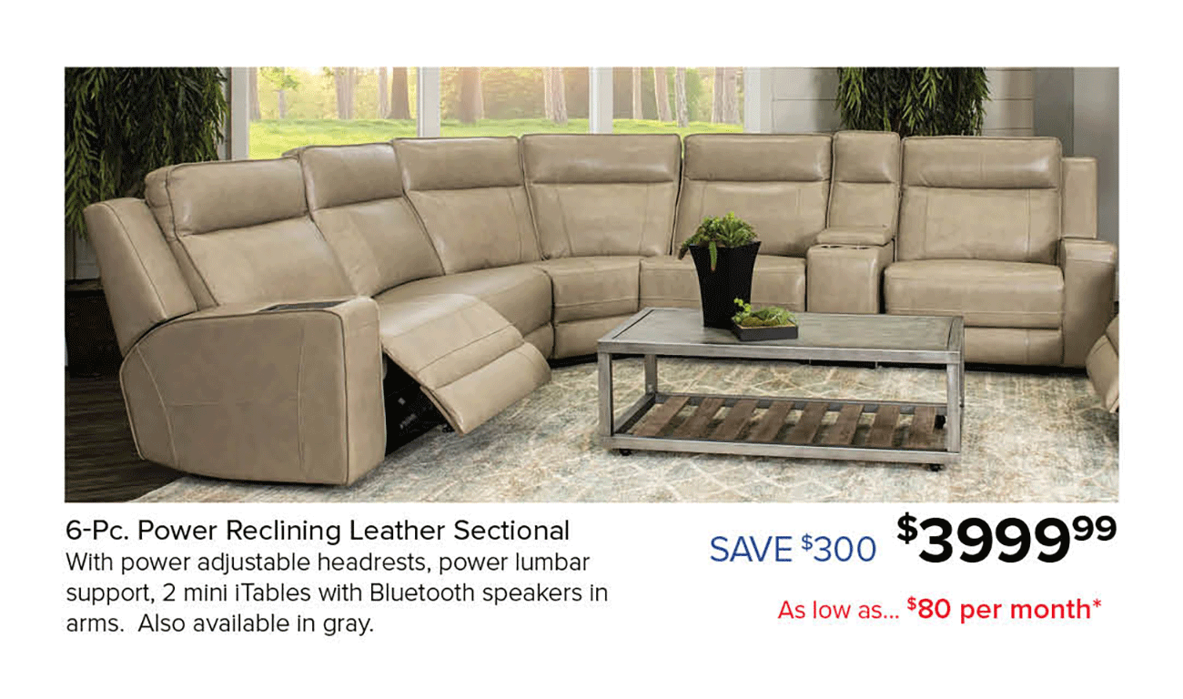 Tan-Power-Reclining-Leather-Sectional